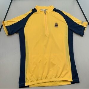 SUGOI Shirt Adult Size Medium Yellow 1/2 Zip Cycling Back Pockets Women